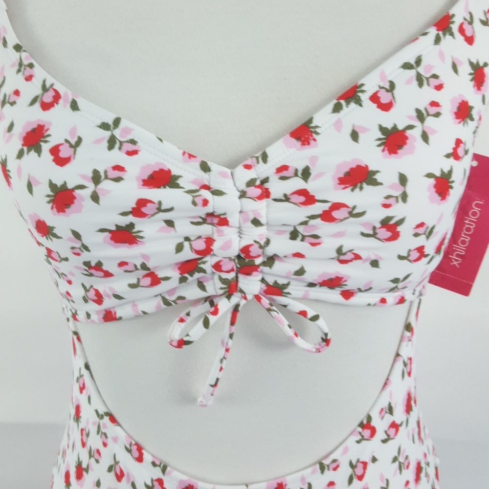 Junior Cinch Front Cut Out One Piece Swimsuit - Picture 6 of 14